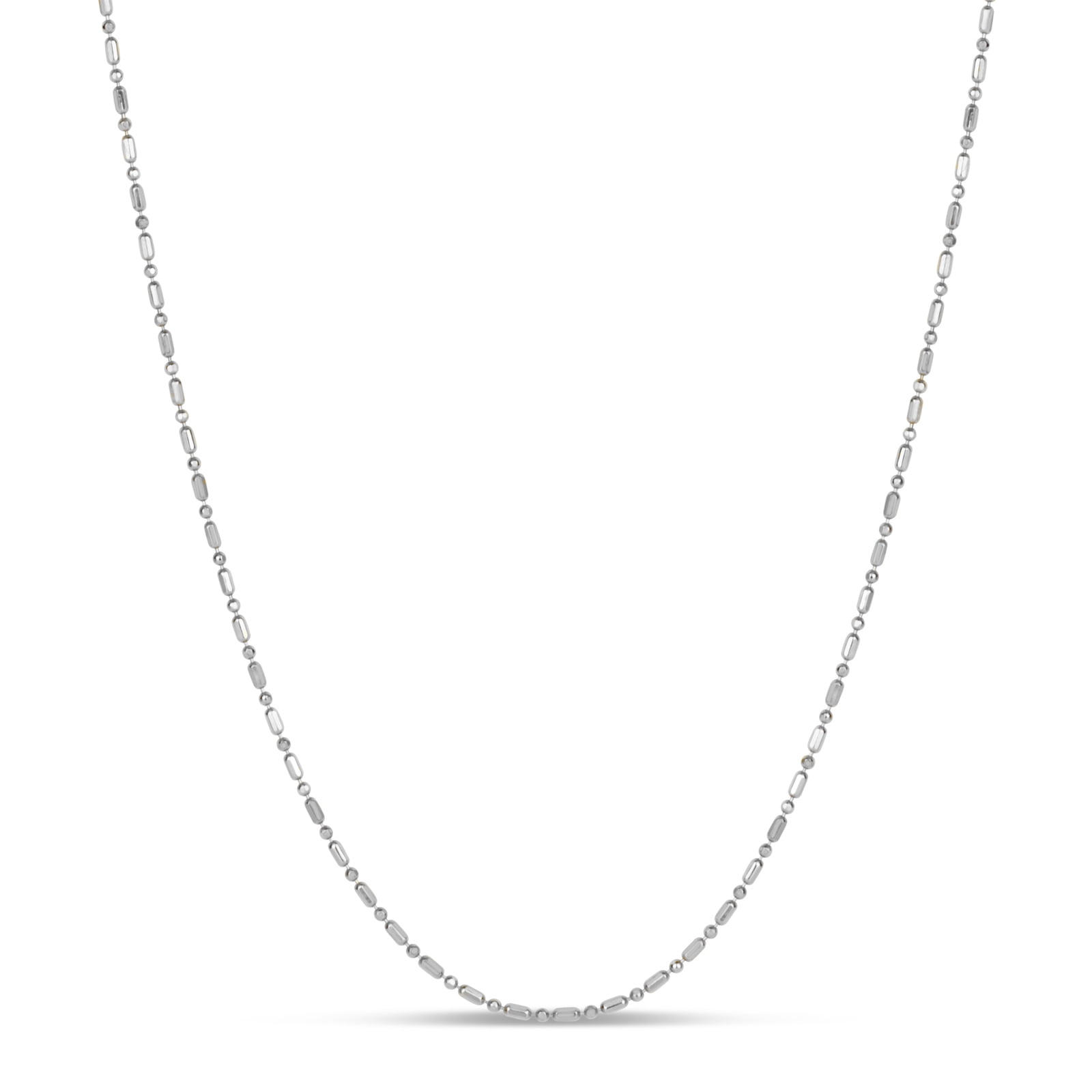Sterling Silver Diamond Cut Bead Chain Necklace 30 Inches