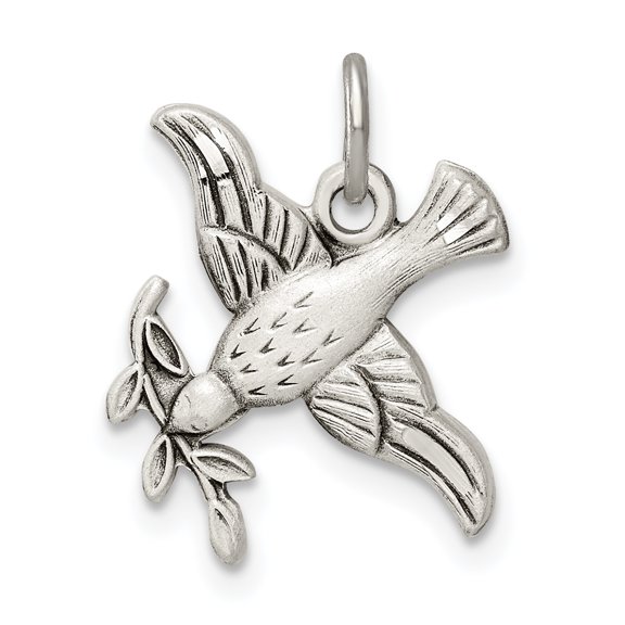 Sterling Silver Diamond Cut Bird Pendant