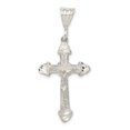thumbnail image 1 of 925 Sterling Silver Solid Polished Sparkle Cut Crucifix Pendant Necklace Measures 51x22mm Wide - Pendant for Women, 1 of 3