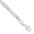 thumbnail image 1 of Sterling Silver Diamond Cut Fancy Link Bracelet, 1 of 3