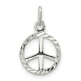 thumbnail image 1 of Sterling Silver Diamond-Cut Peace Sign Symbol Charm, 1 of 2