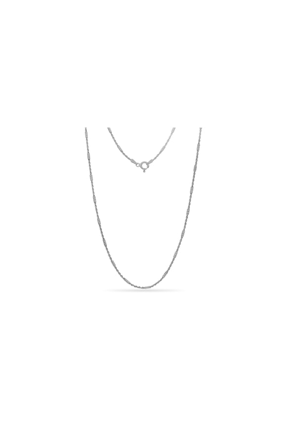 Sterling Silver Diamond Cut Rope Chain Necklace 30 Inch