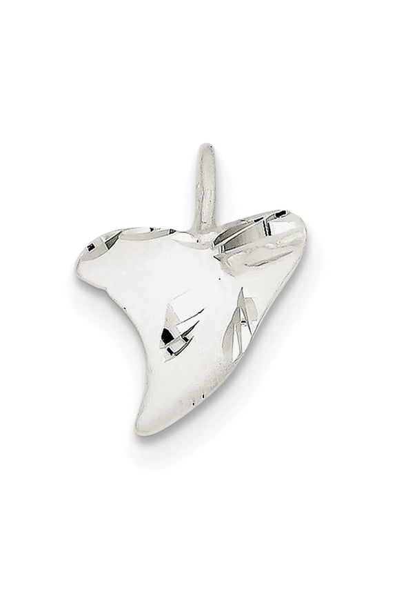 Sterling Silver Diamond Cut Shark Tooth Pendant