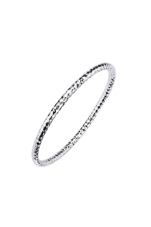 Sterling Silver Diamond Cut Slip On Stacking Bangle Bracelet