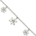 thumbnail image 1 of Sterling Silver Diamond-Cut Snowflake Bracelet Made In India qg3006-7.5, 1 of 5