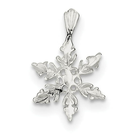 Sterling Silver Diamond Cut Snowflake Pendant (21 X 14) Made In India qc4745
