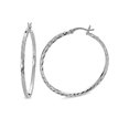 thumbnail image 1 of Sterling Silver Diamond Cut Square Tubing Hoop Earrings, 1 of 2