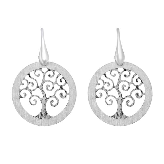 Sterling Silver Diamond Cut Textured Earring with Hook Clasp