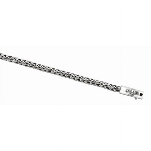 Sterling Silver Diamond Cut Textured Necklace with Box Clasp
