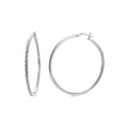 thumbnail image 1 of Sterling Silver Diamond Cut Tubing Hoop Earrings, 1 of 2
