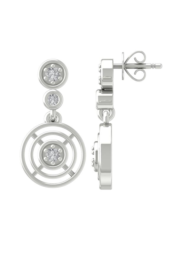 Sterling Silver Diamond Dangle Earrings (1/8 cttw, I-J Color, I2-I3 Clarity)