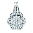 thumbnail image 1 of Sterling Silver Diamond Fine Flower Necklace Pendant 1/10 Ctw., 1 of 2