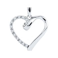 thumbnail image 1 of Sterling Silver Diamond Glorious Floating Heart Necklace Pendant 1/20 Ctw., 1 of 2