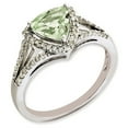 thumbnail image 1 of 925 Sterling Silver Diamond and Green Quartz Ring Size 5 - .25 dwt 1.02 cwt - Ring for Women, 1 of 2