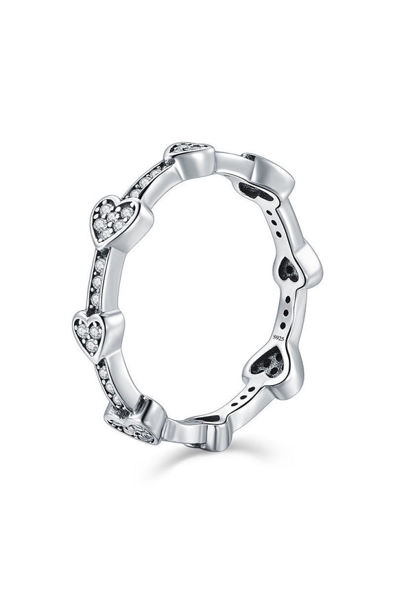 Sterling Silver Diamond Heart Ring: 925 Silver, Micro Inlay, 2.3g, Precious Metal, Elegant Design for Women