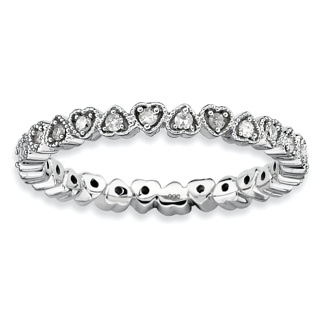 Sterling Silver Diamond Heart Ring