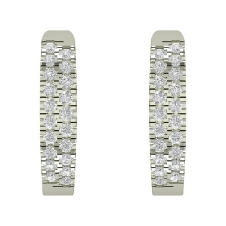 Sterling Silver Diamond Hoop Earrings (1/4 cttw, I-J Color, I2-I3 Clarity)