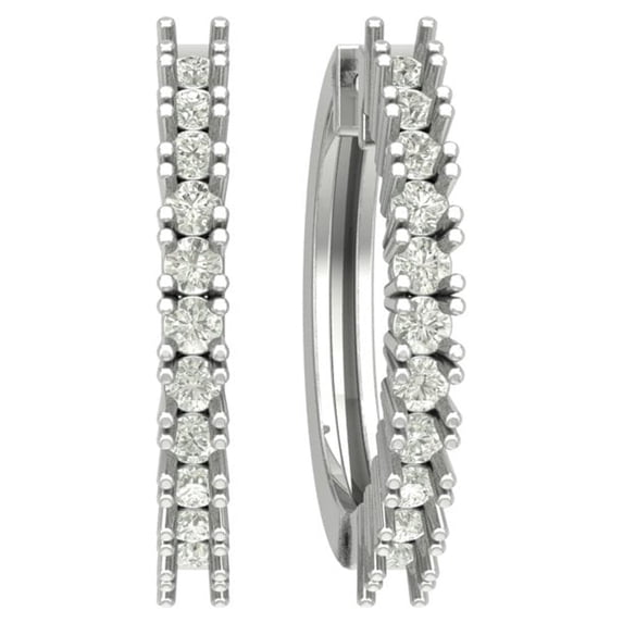 Sterling Silver Diamond Hoop Earrings (1 cttw, I-J Color, I2-I3 Clarity)
