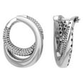 thumbnail image 1 of Sterling Silver Diamond Hoop Earrings (1 cttw, I-J Color, I2-I3 Clarity), 1 of 4