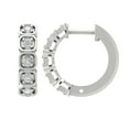 thumbnail image 1 of Sterling Silver Diamond Hoop Earrings (3/8 cttw, I-J Color, I2-I3 Clarity), 1 of 4