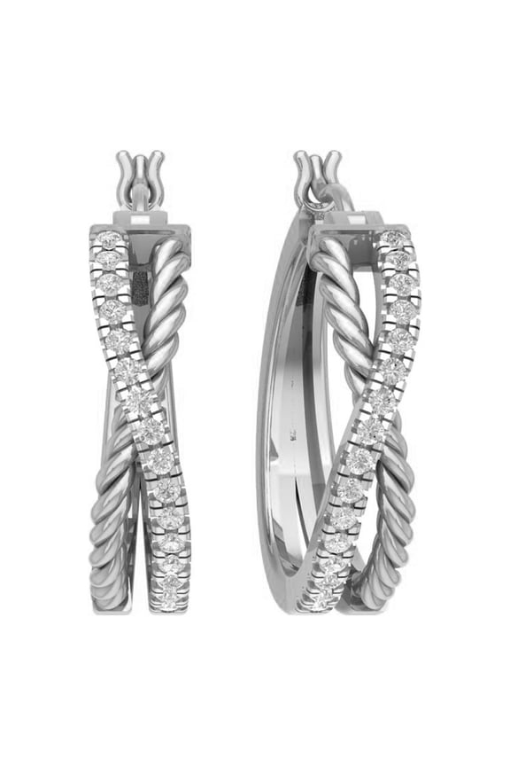 Sterling Silver Diamond Infinity Hoop Earrings (1/4 cttw, I-J Color, I2-I3 Clarity)