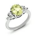 thumbnail image 1 of Sterling Silver Rhodium Diam. & Lemon Quartz Ring QR3034LQ, 1 of 2
