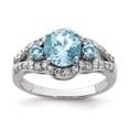 thumbnail image 1 of Sterling Silver Rhodium Diam. & Sky Blue Topaz Ring QR3071LSBT, 1 of 5