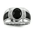 thumbnail image 1 of Sterling Silver Diamond & Onyx Men's Ring, 1 of 1