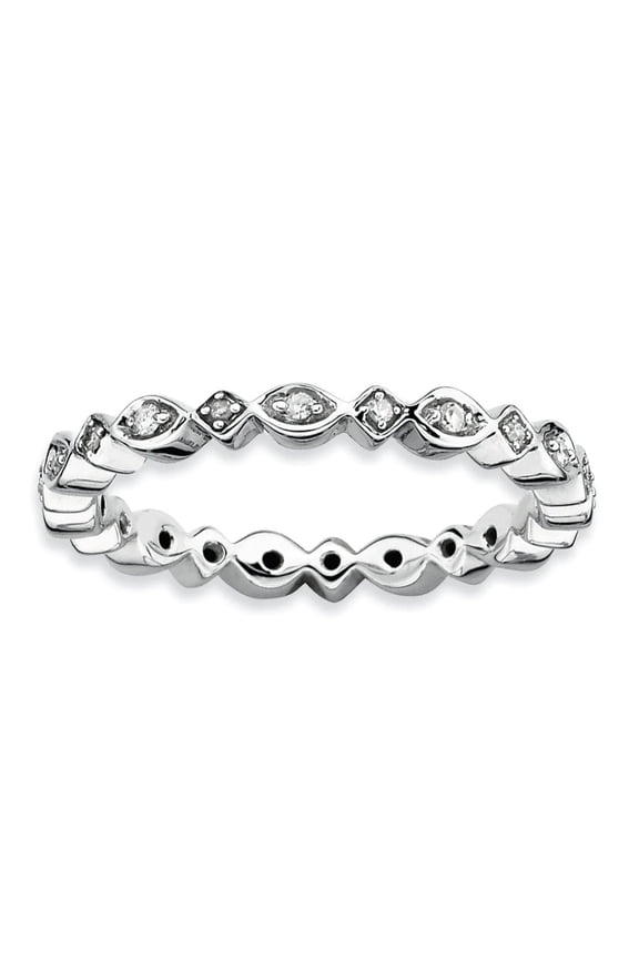 Sterling Silver Diamond Ring