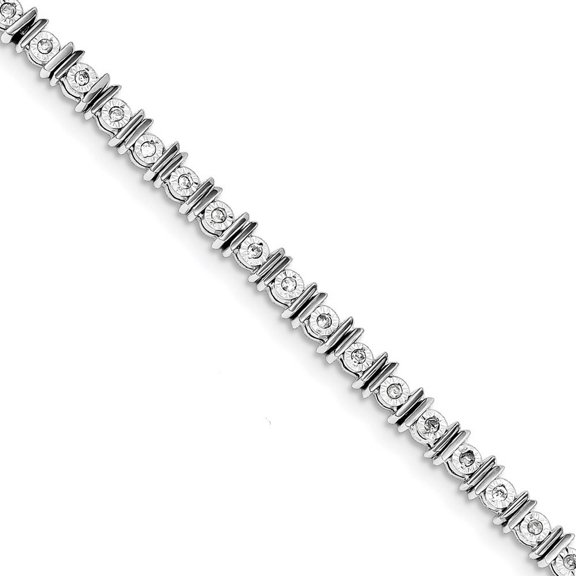 Sterling Silver Diamond Tennis Bracelet - .50 dwt - Measures 4mm Wide