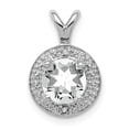 thumbnail image 1 of Sterling Silver Diamond & White Topaz Pendant Charm, 1 of 5