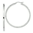thumbnail image 1 of Sterling Silver Diamond-cut 2x45mm Square Tube Hoop Earrings Sterling Silver Earrings, 1 of 1