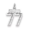 thumbnail image 1 of Sterling Silver Diamond-cut #77 Charm Pendant, 1 of 1