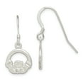 thumbnail image 1 of Sterling Silver Diamond-cut Claddagh Dangle Earrings Sterling Silver Earrings, 1 of 1