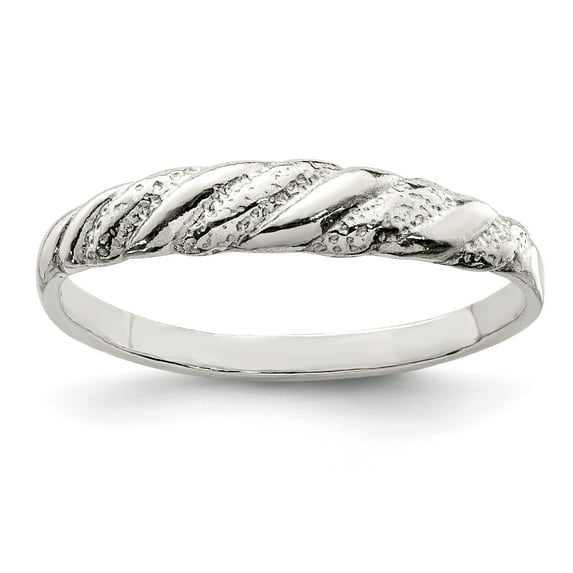 Sterling Silver Diamond-cut Twisted Ring - Size 8