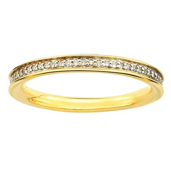 Sterling Silver & Diamonds Gold-plated Ring