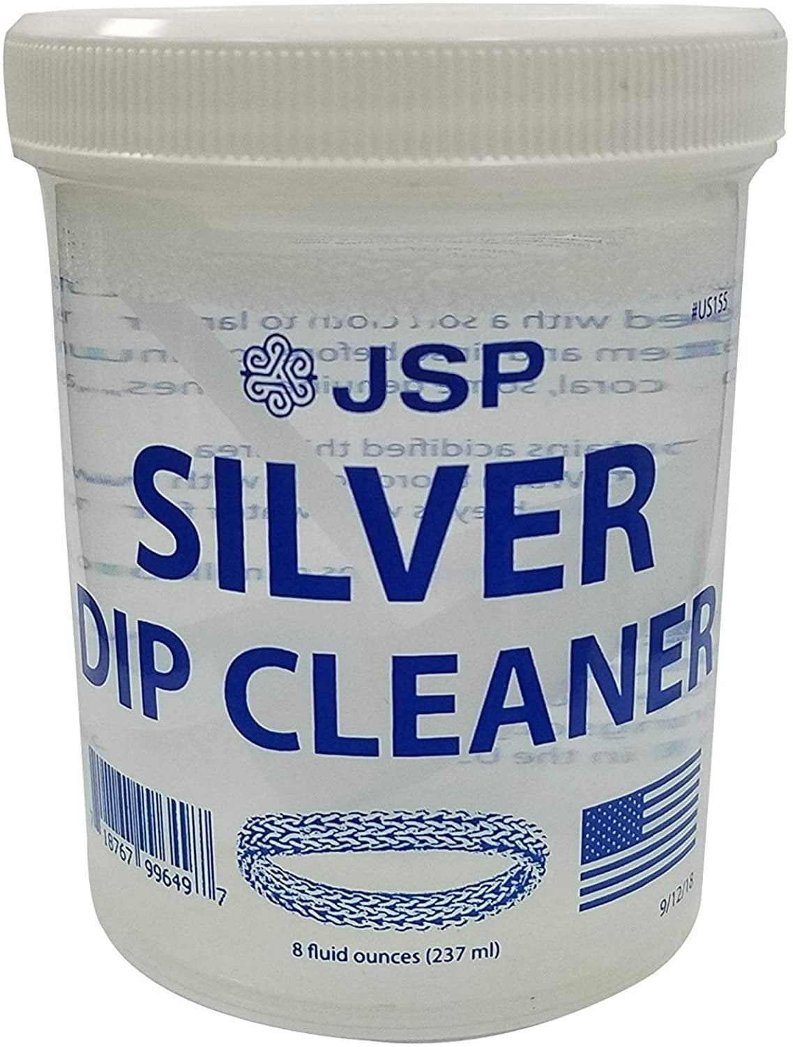 JSP Sterling Silver Dip Cleaner Tarnish Remover 925 Jewelry Cleaning Solution 8oz