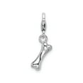 thumbnail image 1 of Sterling Silver Dog Bone Charm Pendant for Women or Unisex, Polished Pet Memorial Symbol, Lobster Clasp for Bracelet or Necklace, Animal Lover Jewelry Keepsake, 1 of 6