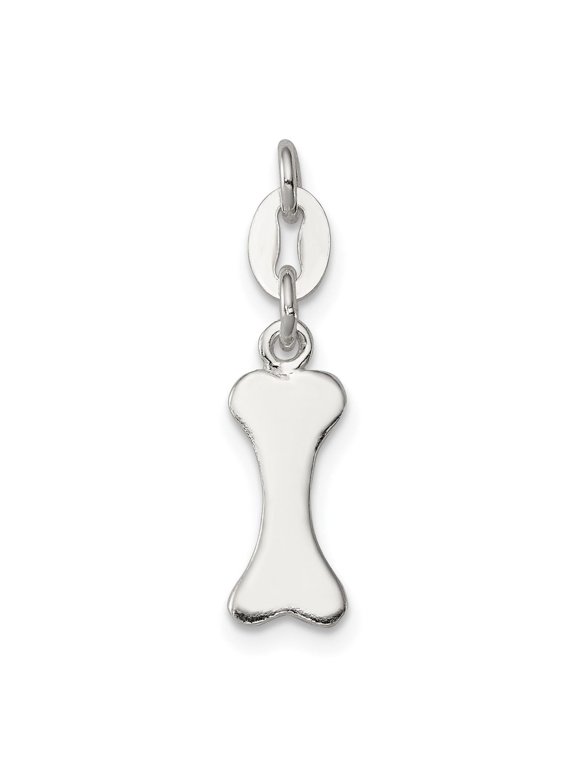 925 Sterling Silver Dog Bone Pendant Charm, Polished Pet Jewelry for Women