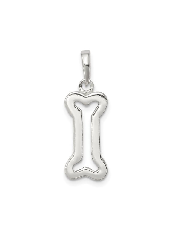 925 Sterling Silver Dog Bone Pendant Charm, Polished Pet Memorial, Jewelry Stores Network