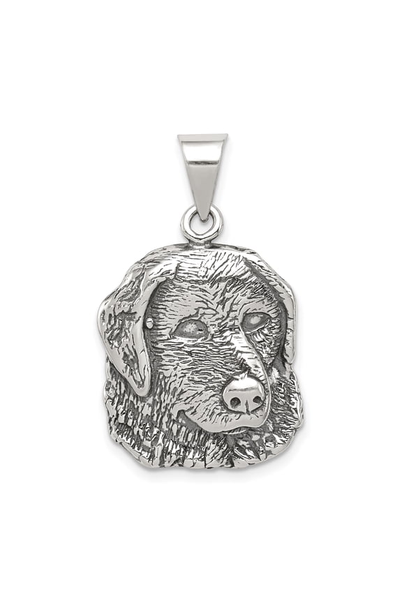 Sterling Silver Dog Head Pendant Labrador Retriever Charm for Women and Men, Realistic Pet Necklace Symbolizing Loyalty and Companionship, Unisex Animal Lover Jewelry