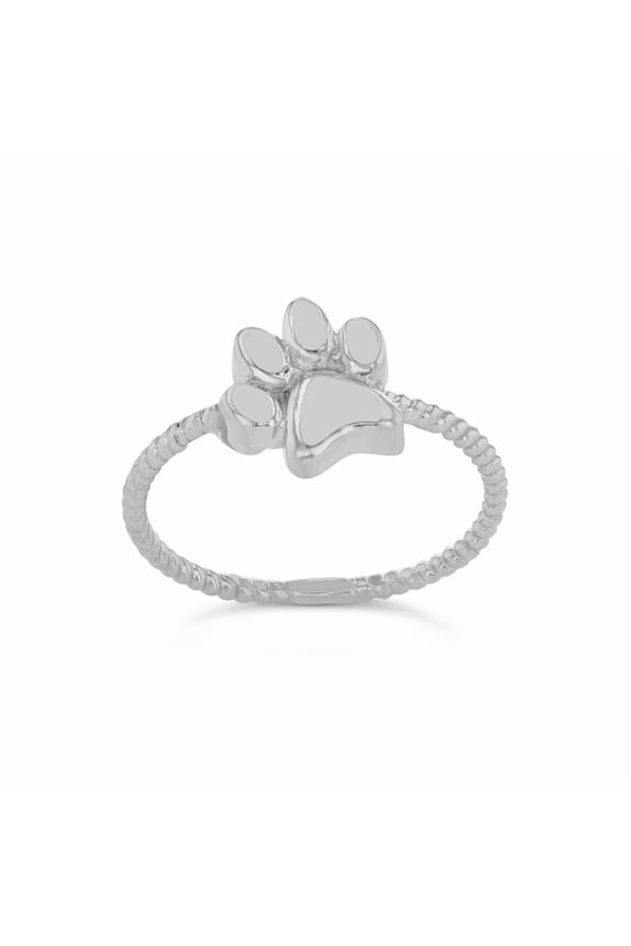 Dog Paw Rope Sterling Silver Ring, 10 ct. t.w., 925 Sterling Silver