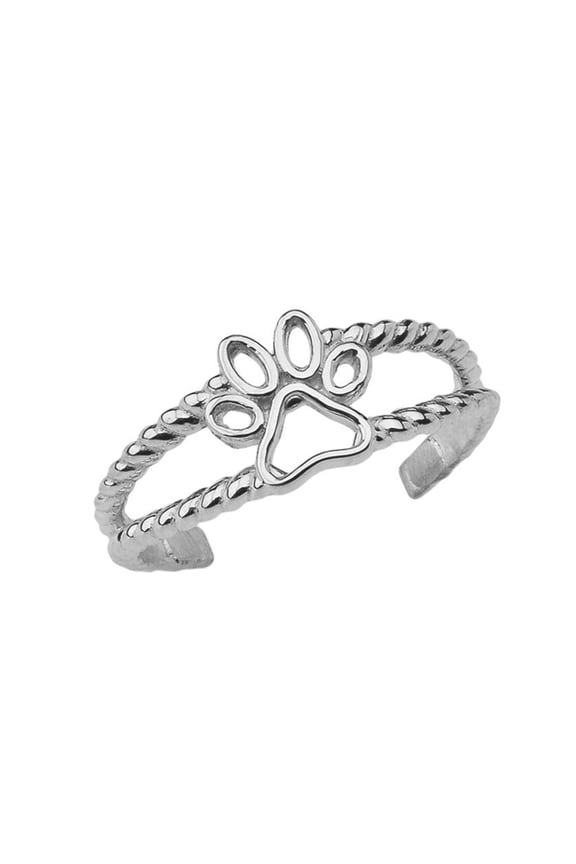 Sterling Silver Dog Paw Toe Ring