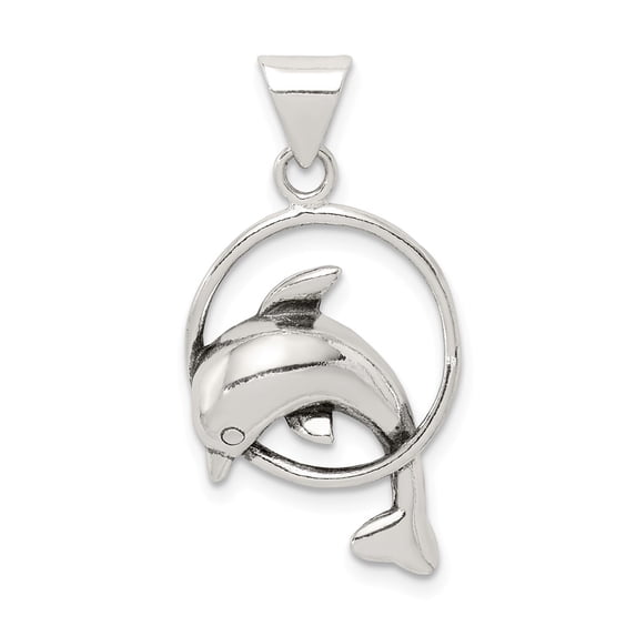 Sterling Silver Dolphin Charm Pendant