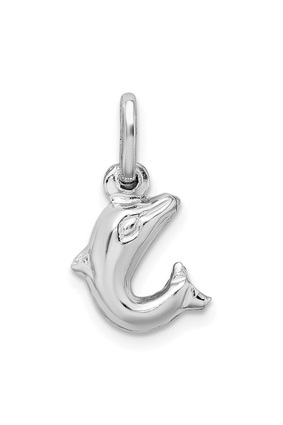 Sterling Silver Dolphin Pendant Charm for Women or Unisex, Nautical Ocean Jewelry Symbolizing Freedom and Harmony, Marine Animal Design for Necklaces or Bracelets