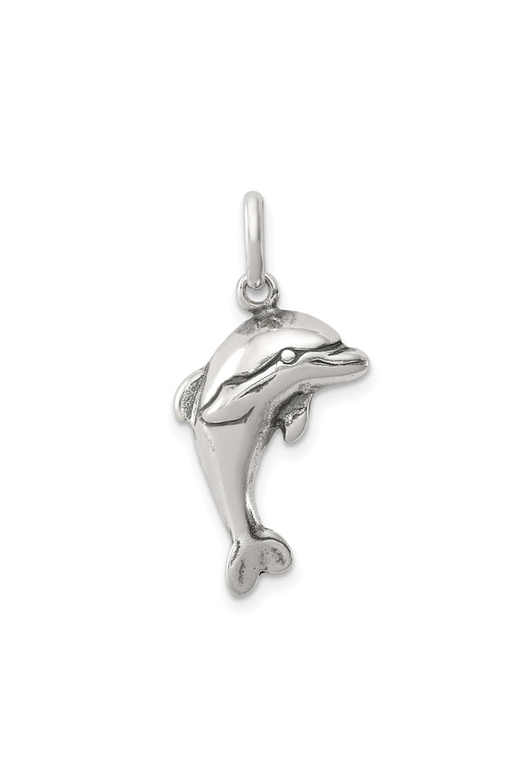 Sterling Silver Dolphin Pendant Necklace for Women and Teens, Jumping Ocean Animal Charm, Nautical Marine Life Jewelry, Beach Style Symbol of Harmony and Playfulness
