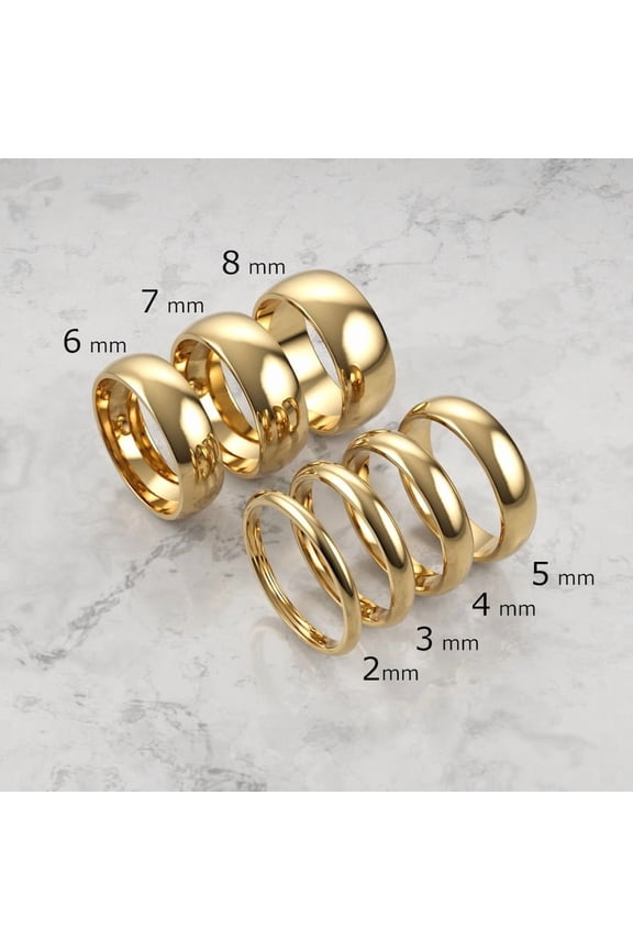 Sterling Silver Domed Wedding Band, 2mm-8mm Classic Dome Comfort Fit Ring for Men and Women, High Polish Silver Anniversary Band, Custom Engraved Plain Wedding Ring