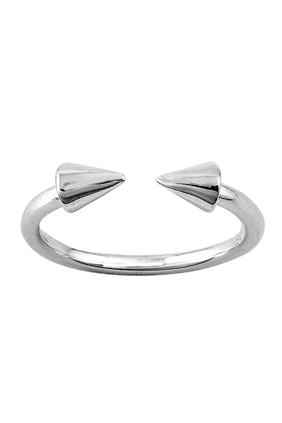 Sterling Silver Double Arrow Ring Adjustable Midi Band 925 New Jewelry Female Unisex