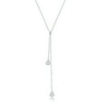 thumbnail image 1 of Sterling Silver Double Bezel-Set Cubic Zirconia Lariat Necklace, 1 of 4