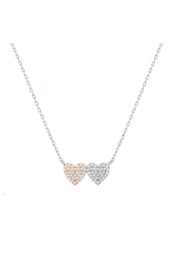 Sterling Silver Double Heart Necklace